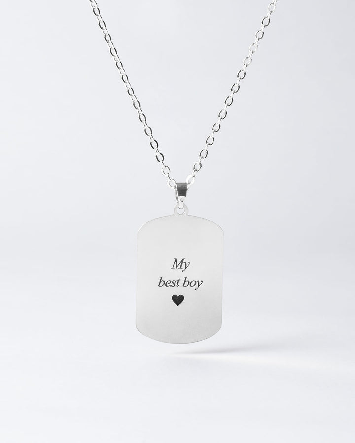 Custom Engraved Black Dogtag Necklace with Personalized Dog Photo - Sleek Memorial Jewelry for Pet Lovers