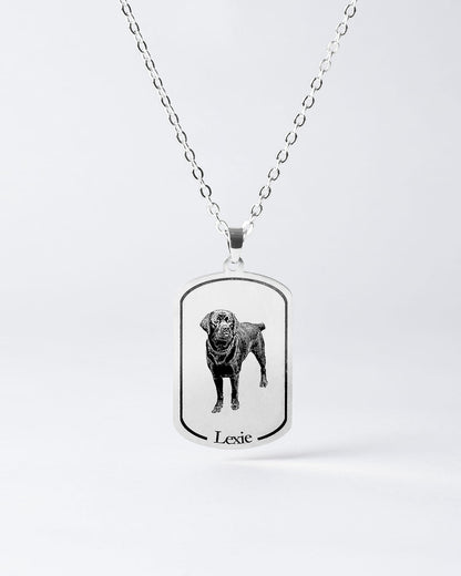 Personalized Dogtag Necklace with Custom Engraved Dog Photo - Unique Memorial Gift for Dog Owners