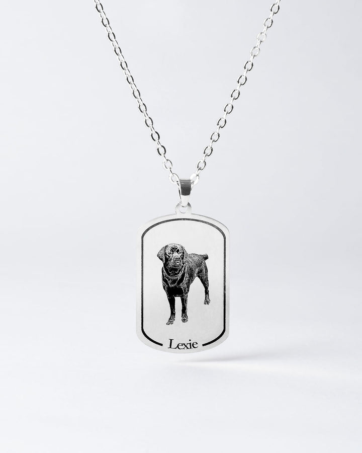 Personalized Dogtag Necklace with Custom Engraved Dog Photo - Unique Memorial Gift for Dog Owners