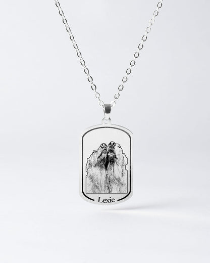 Personalized Dogtag Necklace with Custom Engraved Dog Photo - Unique Memorial Gift for Dog Owners