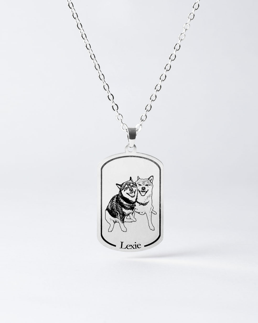 Personalized Dogtag Necklace with Custom Engraved Dog Photo - Unique Memorial Gift for Dog Owners