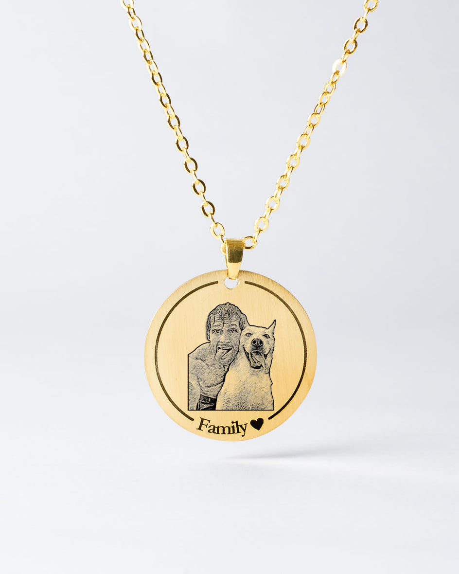 Personalized Medallion Dog Necklace with Custom Engraved Photo - Unique Keepsake for Dog Owners