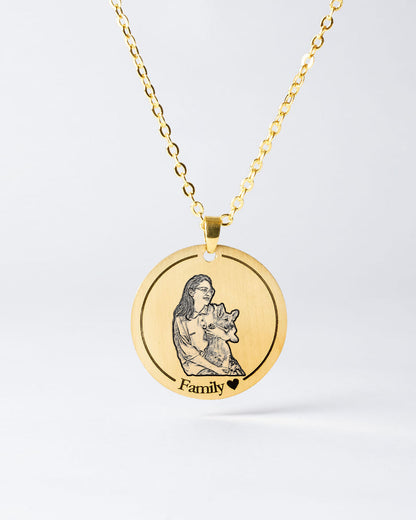 Personalized Medallion Dog Necklace with Custom Engraved Photo - Unique Keepsake for Dog Owners