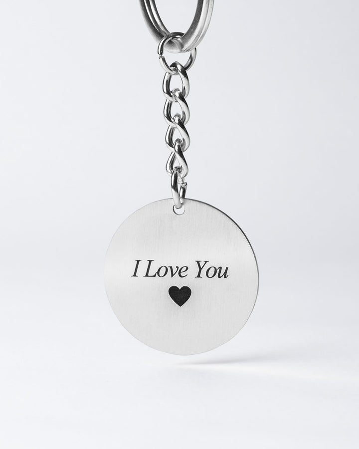 Personalized Medallion Dog Keychain with Custom Engraved Photo - Elegant Keepsake for Dog Owners