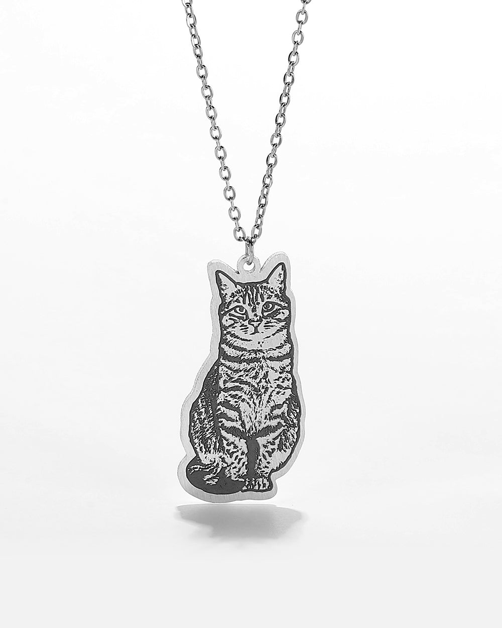 Wonsup® Life-Like Cat Keychain with Custom Engraved Photo - Realistic Feline Memorial Accessory