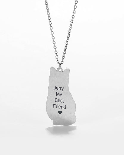 Wonsup® Life-Like Cat Keychain with Custom Engraved Photo - Realistic Feline Memorial Accessory