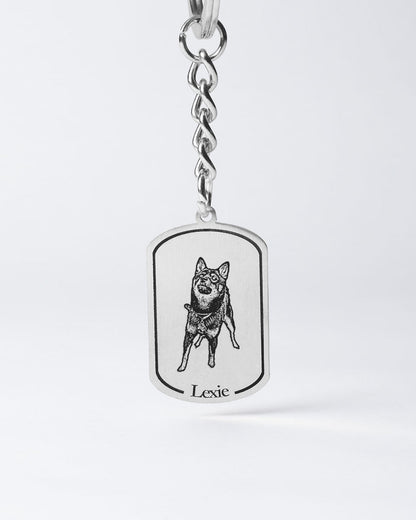 Personalized Dogtag Keychain with Custom Engraved Dog Photo - Unique Gift for Dog Owners