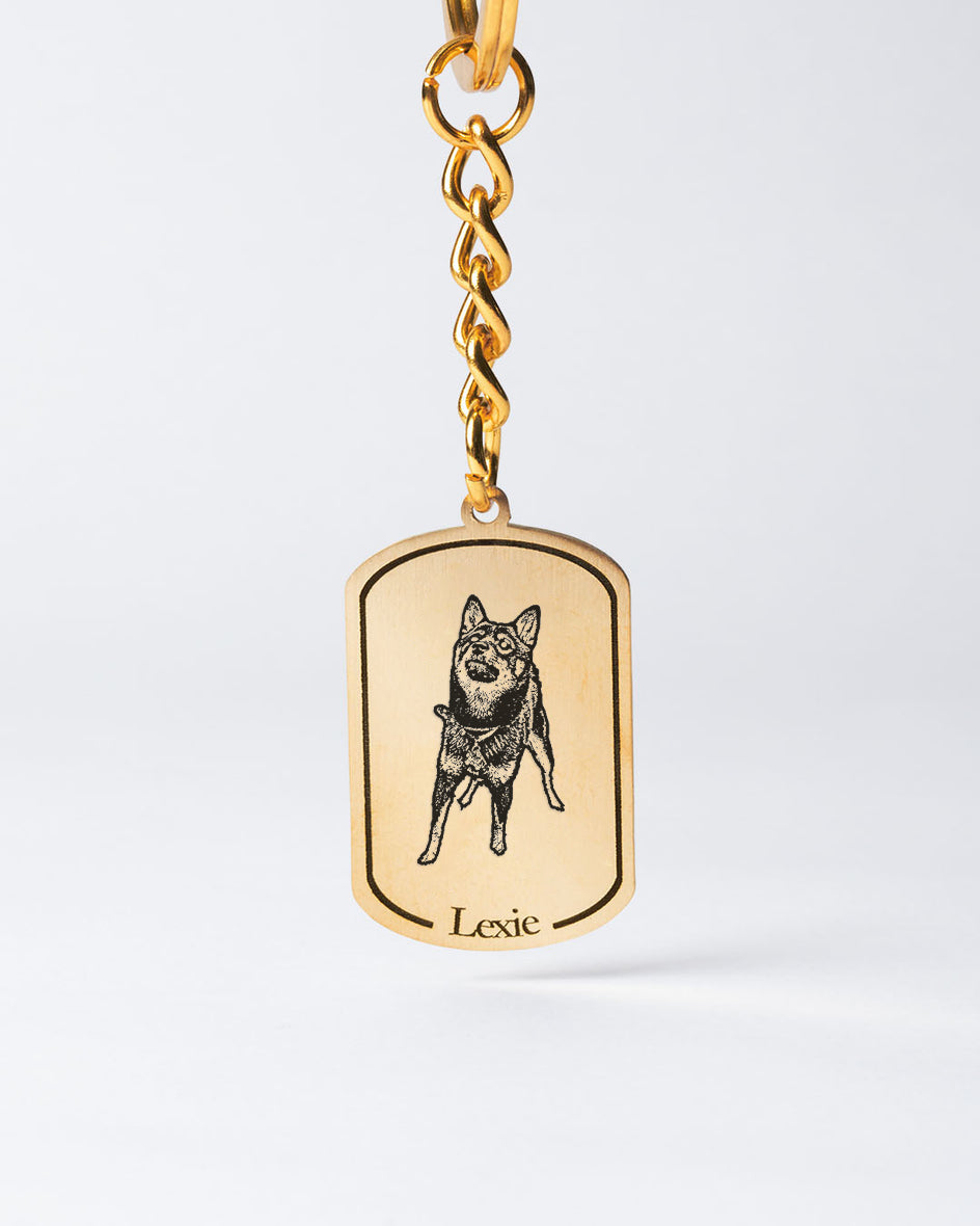 Personalized Dogtag Keychain with Custom Engraved Dog Photo - Unique Gift for Dog Owners