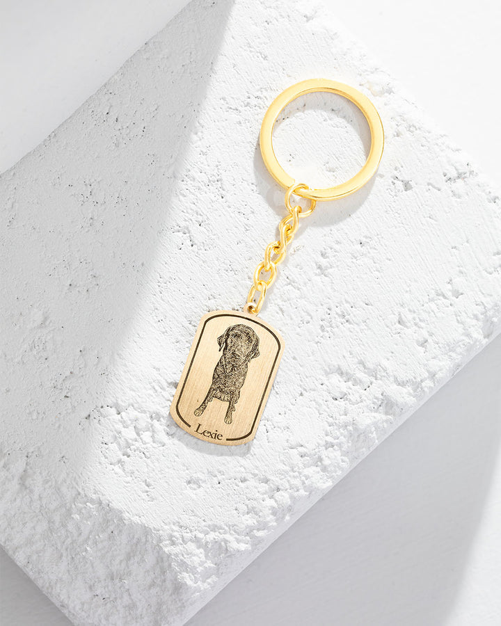Personalized Dogtag Keychain with Custom Engraved Dog Photo - Unique Gift for Dog Owners
